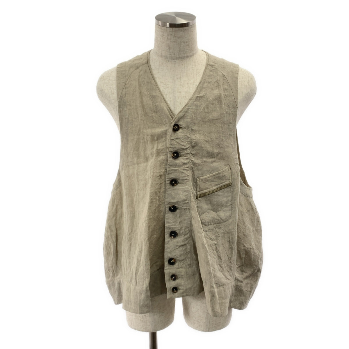 ziggy chen / ジギーチェン | 2025SS | Collarless Waistcoat / オーバーシルエット ジレ ベスト | 44 | メンズ