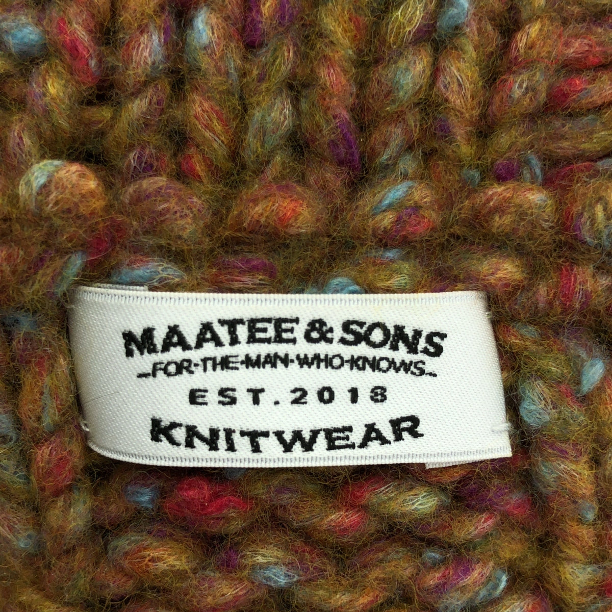 MAATEE &amp; SONS / 마티 &amp; 샌즈 | 병목 로우 게이지 라글란 슬리브 니트 | 3 | 멀티 컬러 | 남성