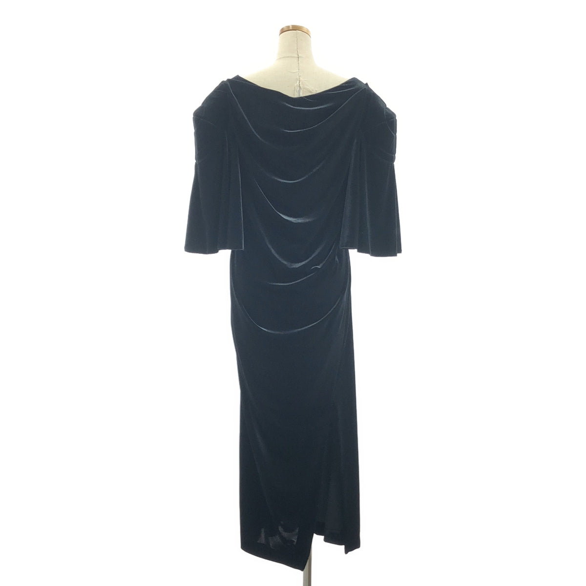 [狀況極佳] YOHEI OHNO | 天鵝絨開衩洋裝 | 有內襯 | 尺寸 36 | 黑色 | 女款