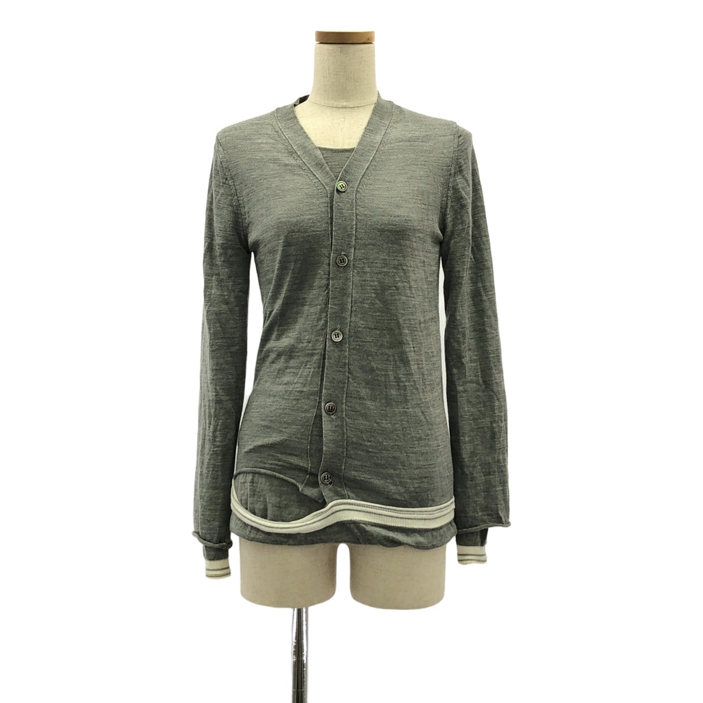 COMME des GARCONS / 컴데 갤슨 | 2011SS | 레이어드 니트 탑스 | M | 그레이/화이트 | 여성