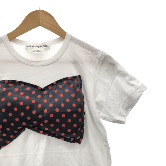 COMME des GARCONS GIRL | 2023SS | Dot Ribbon Applique T-shirt | M | Women's