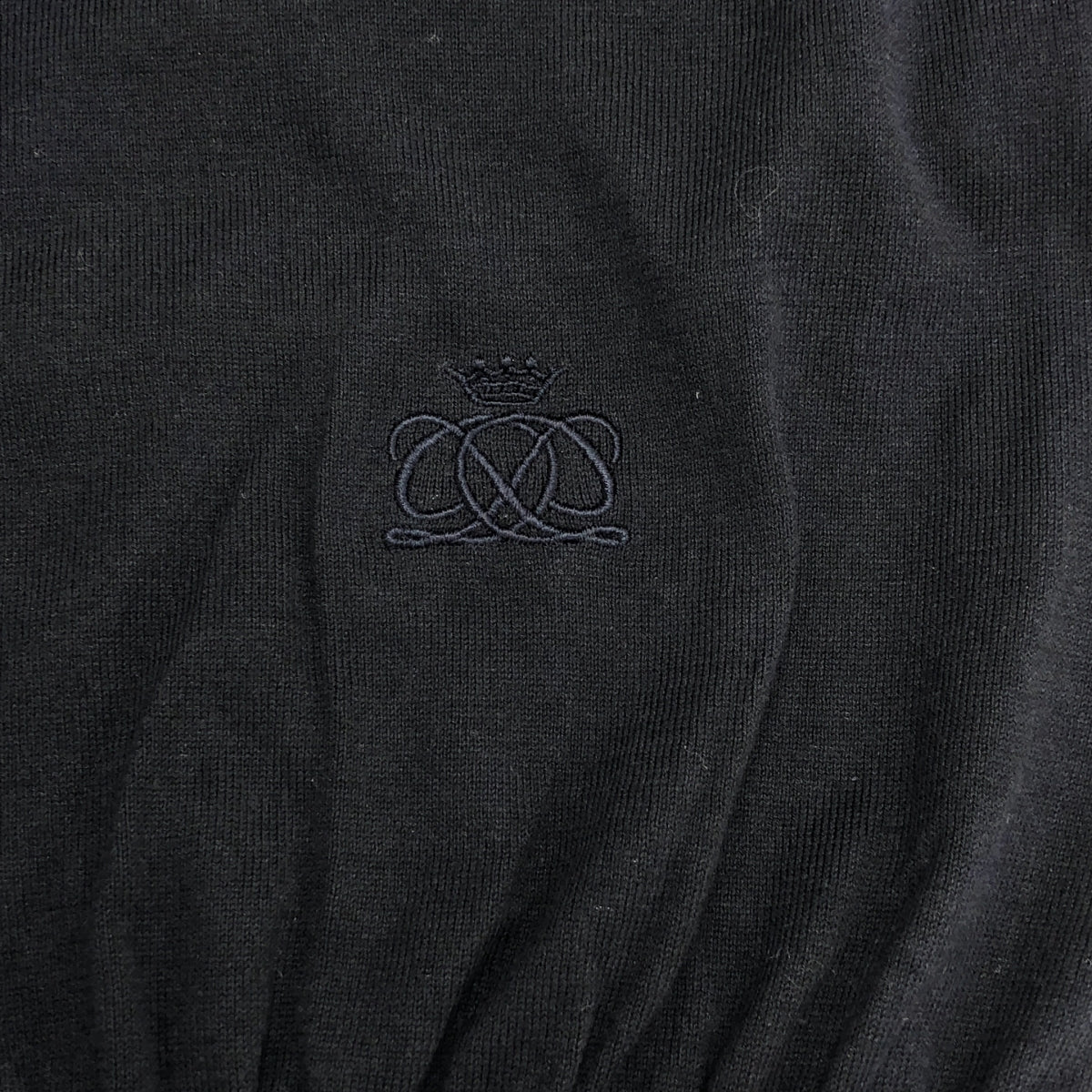 Drawer / ドゥロワー | 16G天竺編み クルー フレンチスリーブ ニット | ネイビー | レディース