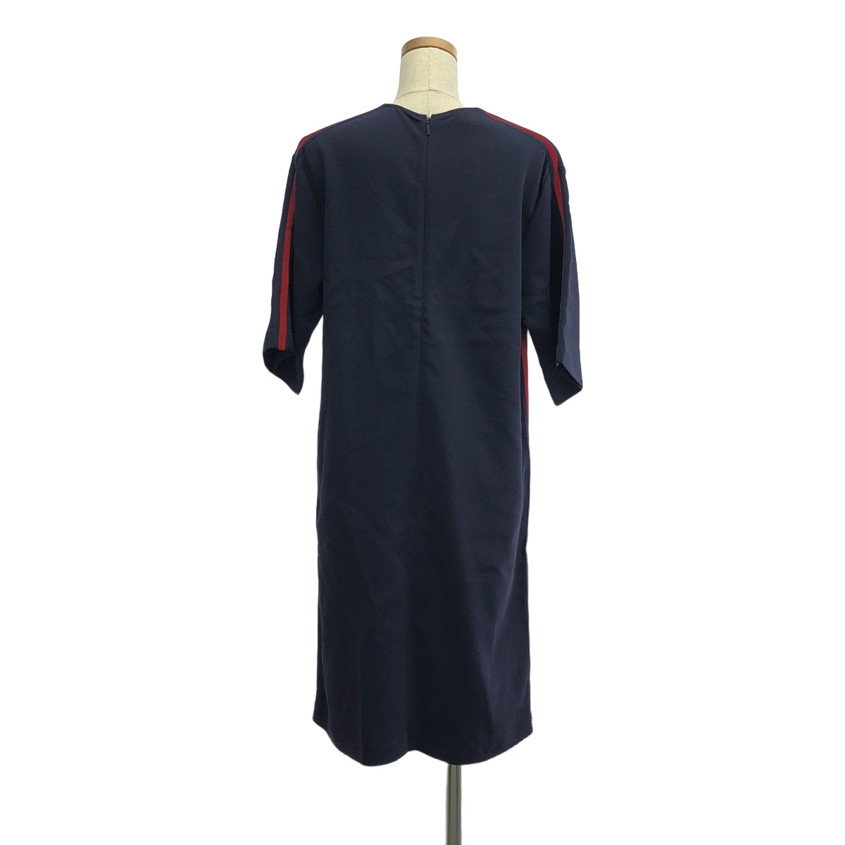 GUCCI / グッチ | 2018AW | アレッサンドロ・ミケーレ期 シェリーライン レーヨン ドレス ワンピース | 42 | ネイビー/レッド | レディース