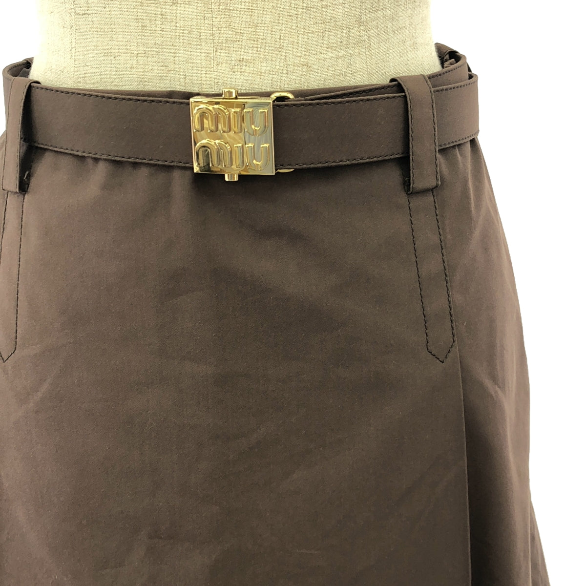 miu miu / Miu Miu | 2023SS | Logo Belt Tuck Zip Skirt / Lined | 40 | Women's