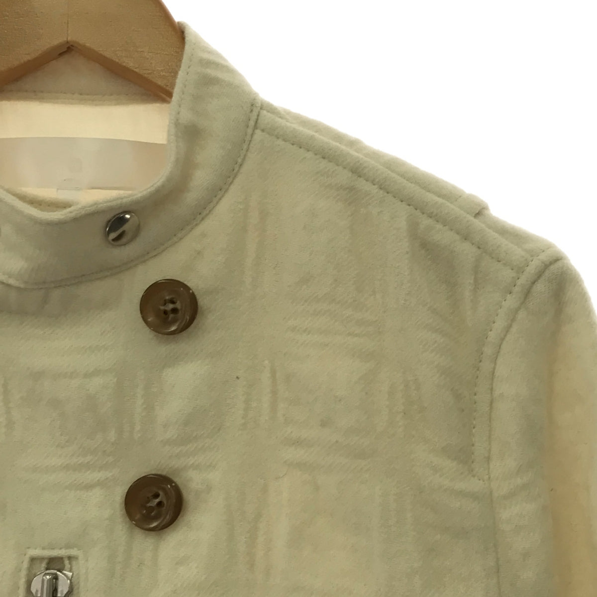 【美品】  tao COMME des GARCONS / タオコムデギャルソン | 2023AW | センタージップ ウール 格子ジャケット | S | ホワイト | レディース