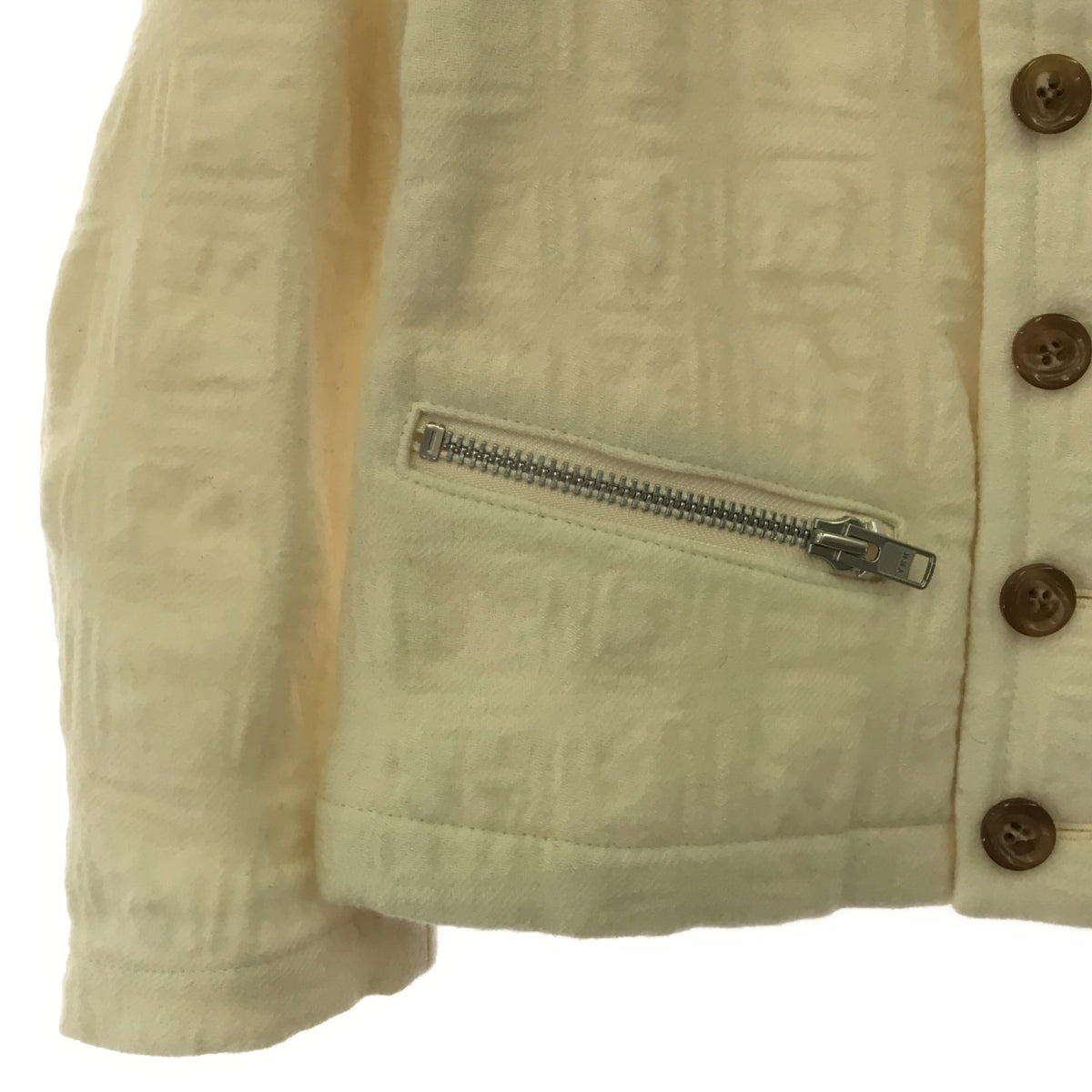 【美品】  tao COMME des GARCONS / タオコムデギャルソン | 2023AW | センタージップ ウール 格子ジャケット | S | ホワイト | レディース