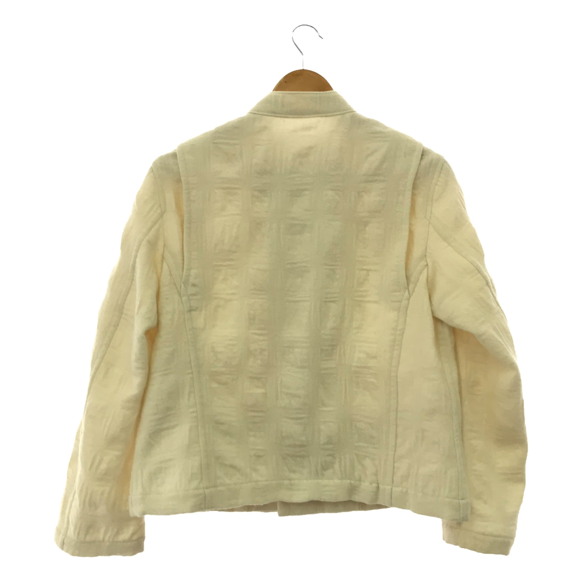 【美品】  tao COMME des GARCONS / タオコムデギャルソン | 2023AW | センタージップ ウール 格子ジャケット | S | ホワイト | レディース