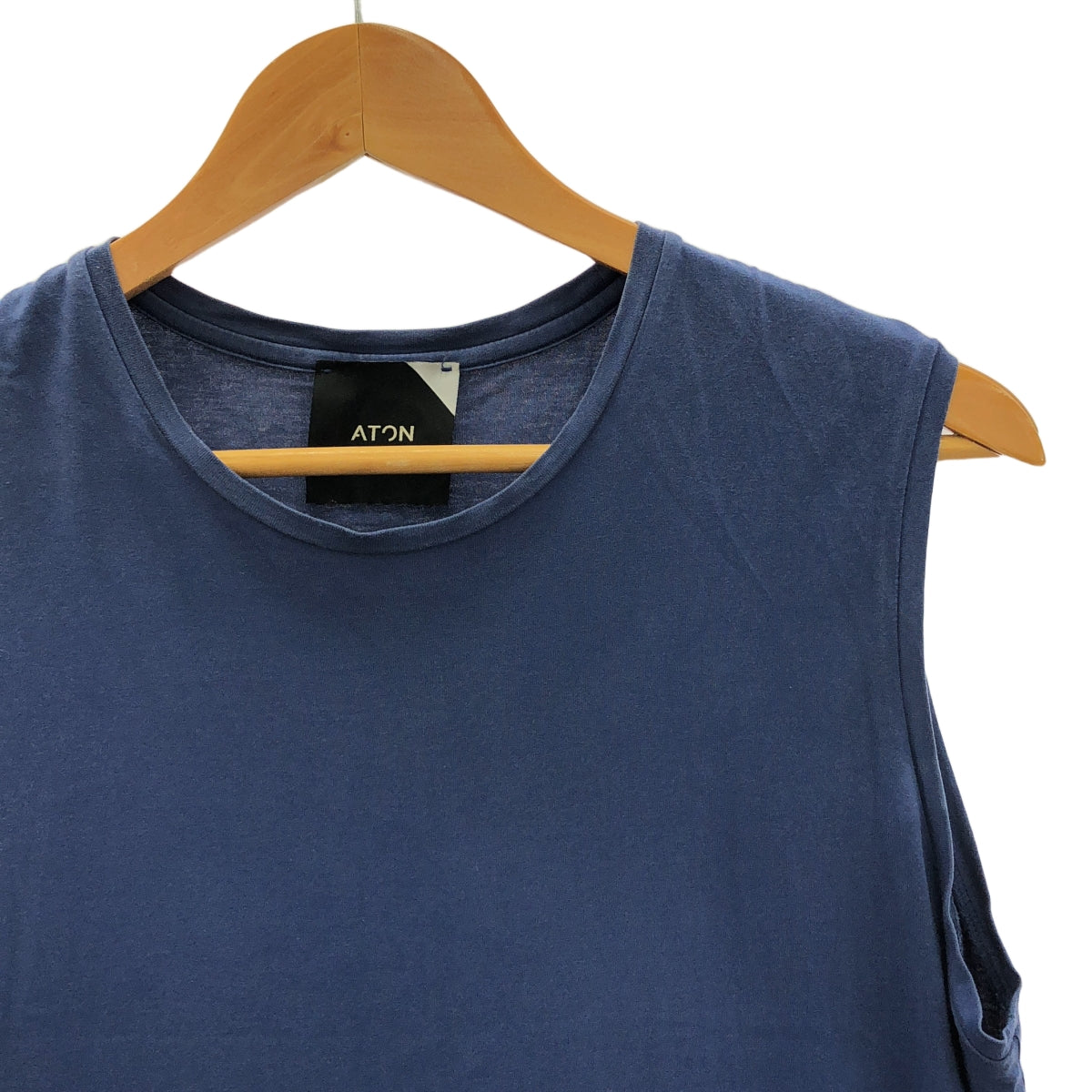 ATON / 에이턴 | 코튼 크루넥 컷소우 원피스 | 02 | 네이비 | 여성