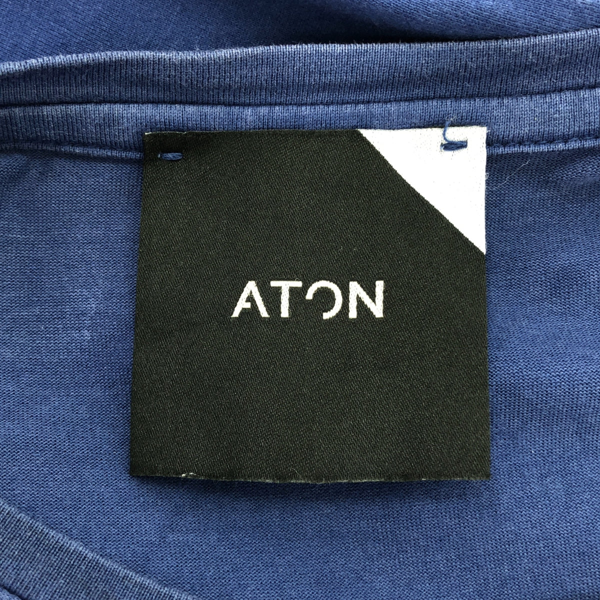 ATON / エイトン | コットン クルーネック カットソー ワンピース | 02 | ネイビー | レディース