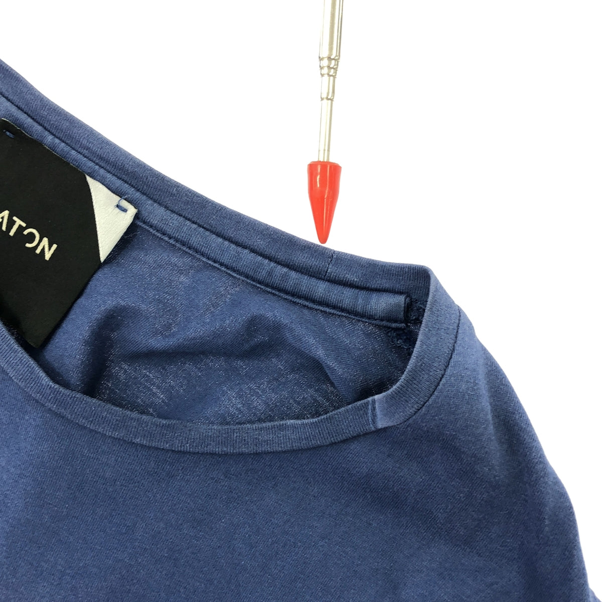 ATON / エイトン | コットン クルーネック カットソー ワンピース | 02 | ネイビー | レディース