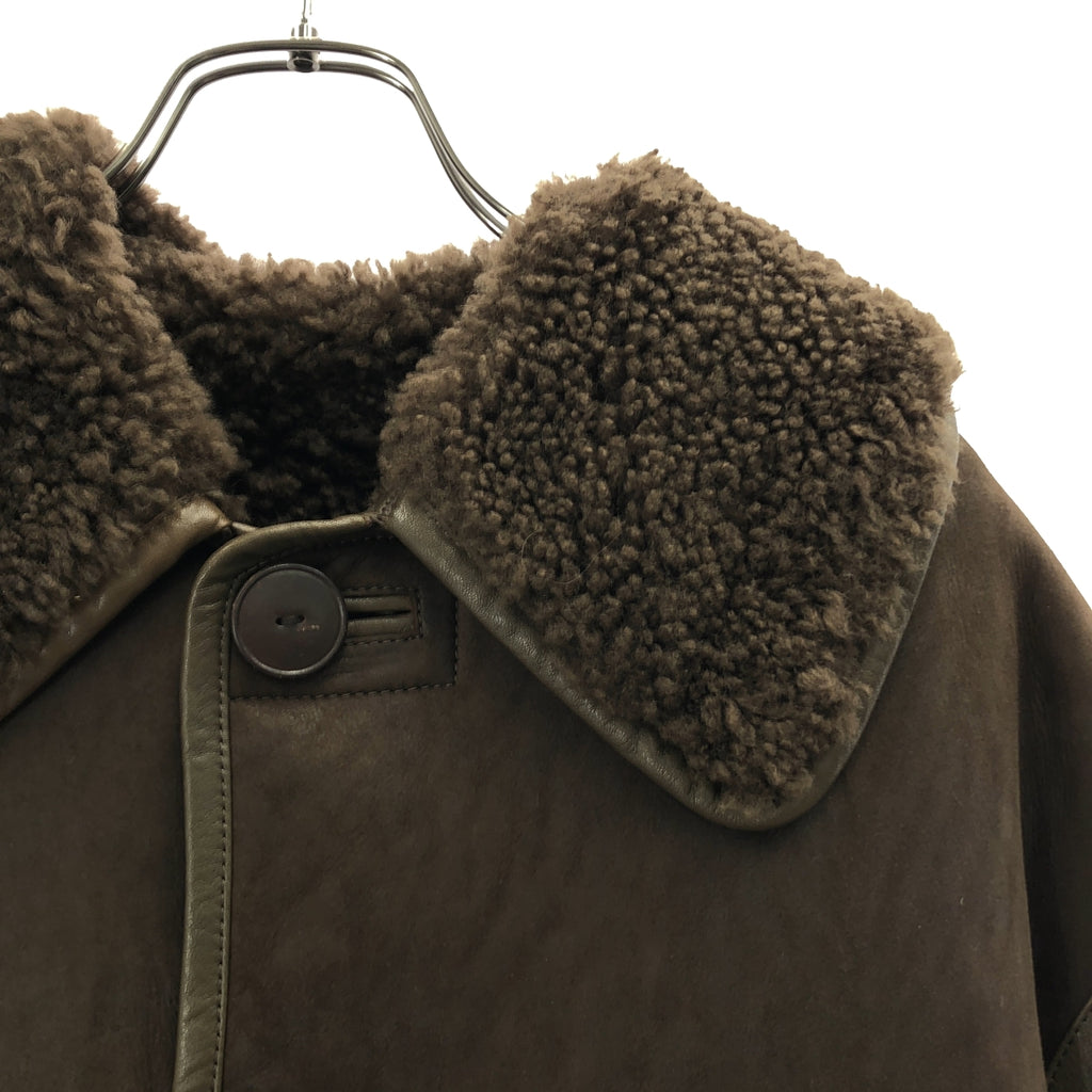 LEMAIRE / ルメール | レザー ムートン リバーシブル シアリングジャケット | 48 | メンズ