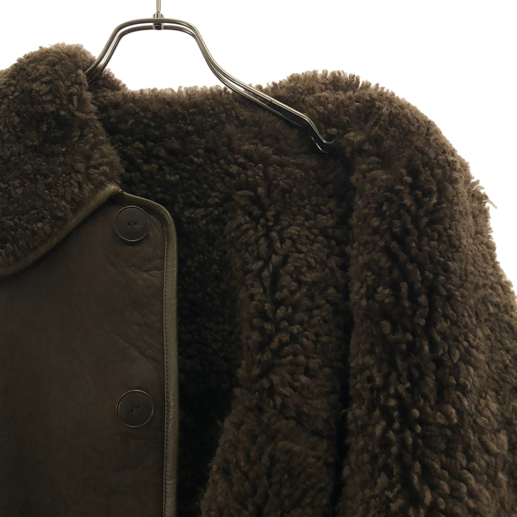 LEMAIRE / ルメール | レザー ムートン リバーシブル シアリングジャケット | 48 | メンズ