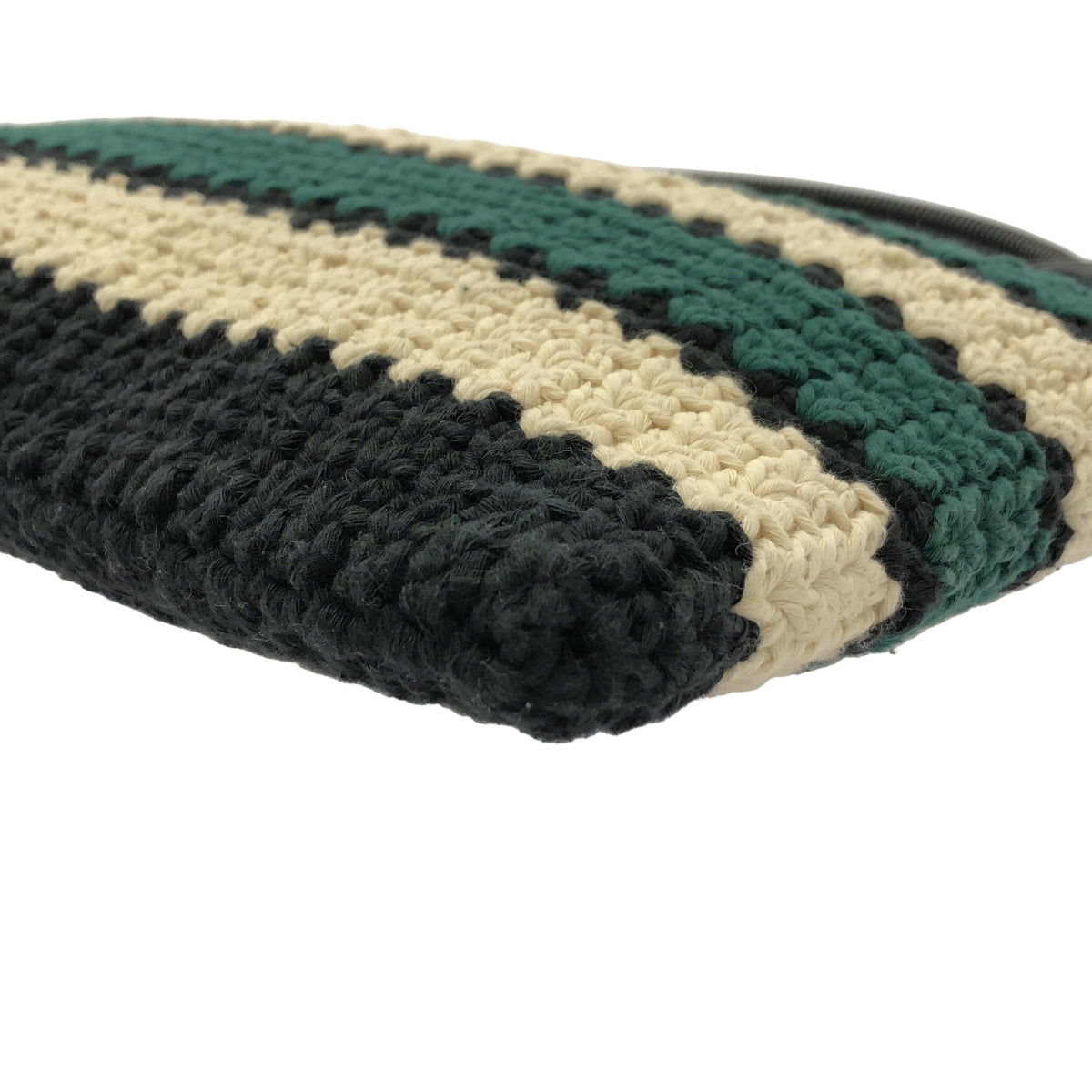 【미품】 MARNI / 마르니 | MARKET CROCHET BAG / 크로쉐 니트 핸드백 | 그린 / 블랙 / 아이보리 계 | 여성