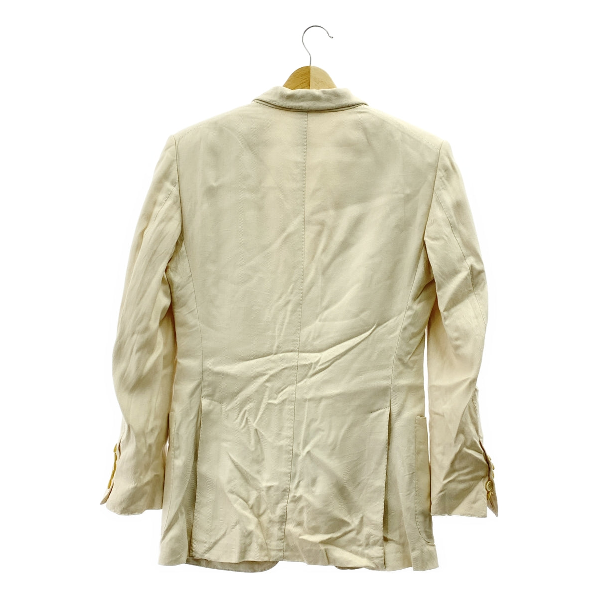 TOM FORD | 真絲混紡人字紋 2B 尖頭翻領修身夾克 | 尺寸 44 | 象牙白 | 男款