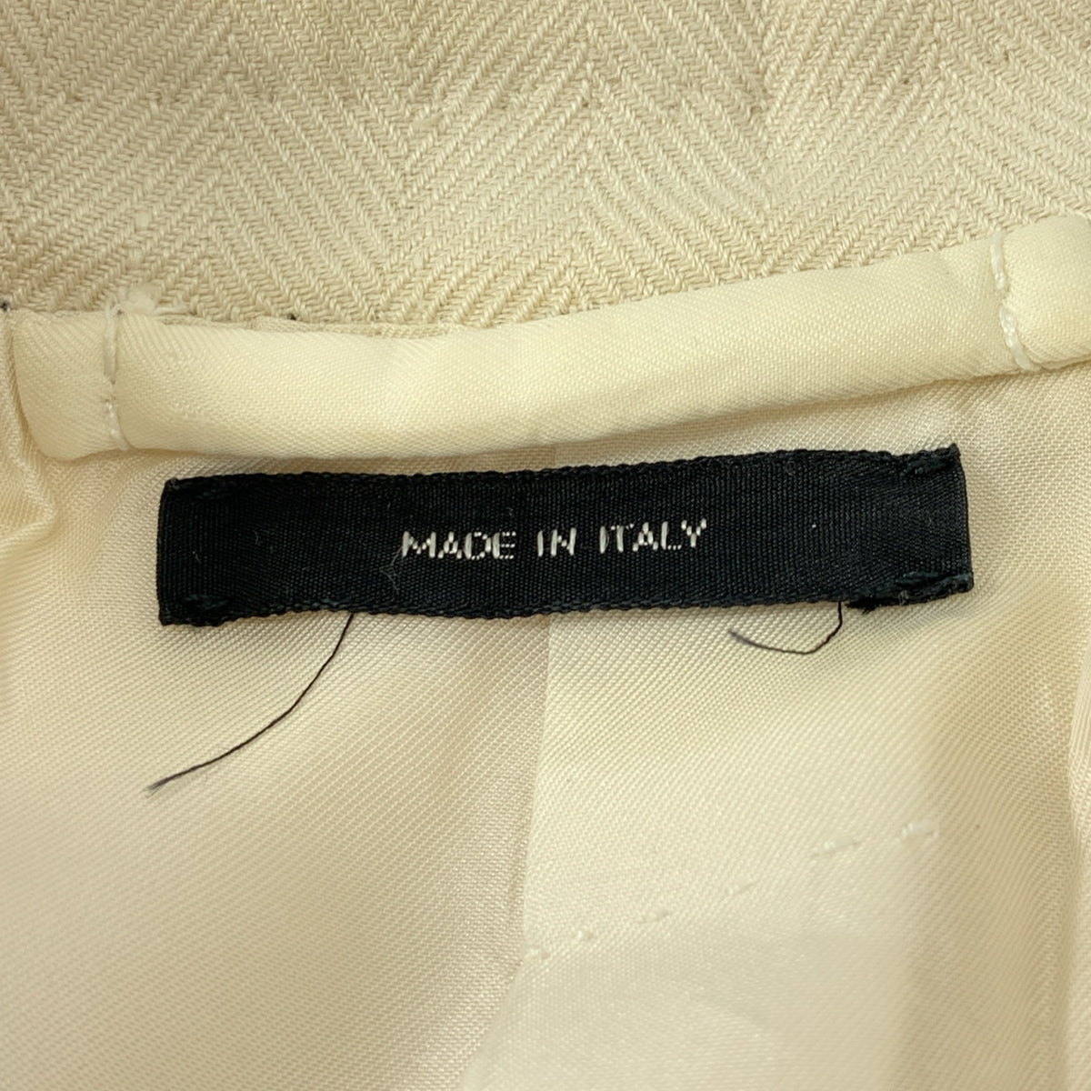 TOM FORD / 톰 포드 | 실크 혼합 헤링본 2B 피크 드래퍼 테일러드 재킷 | 44 | 아이보리 | 남성