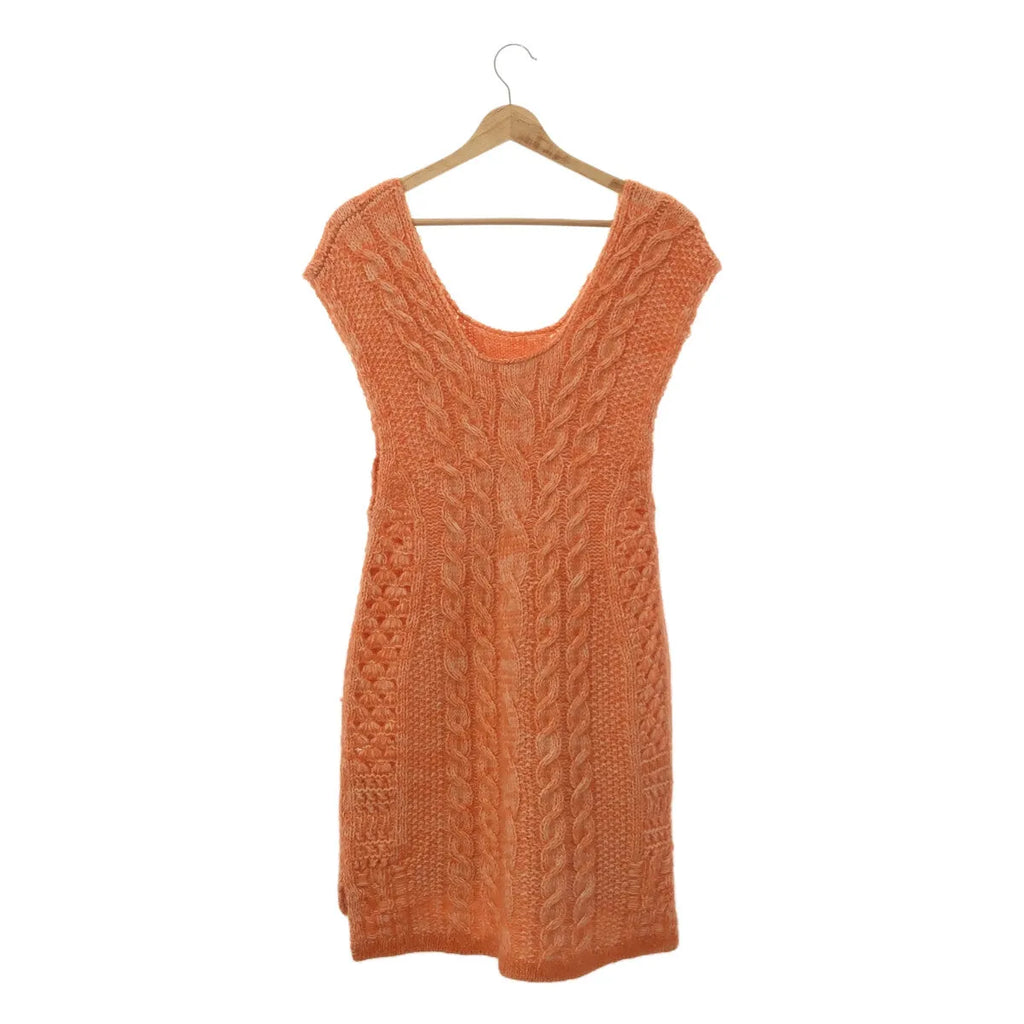 【신품】 Mame Kurogouchi / 마메쿠로고우치 | 2021AW | Multi-Pattern Cable Sleeveless Knitted Vest 니트 베스트 | 2 | 오렌지 | 여성