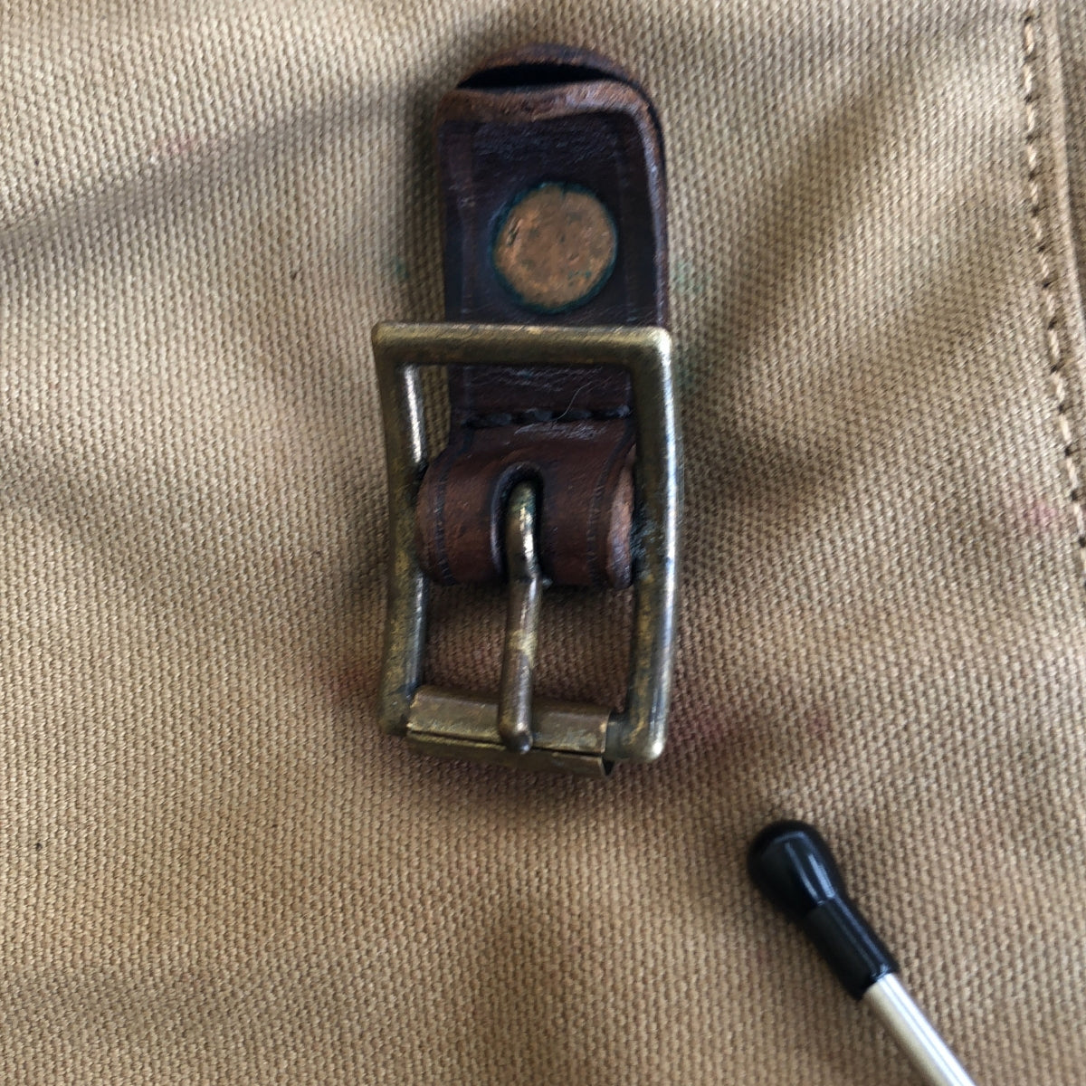RRL / 雙 RL |帆布×皮革肩背包 帆布皮革肩背包 |米色/棕色|男士