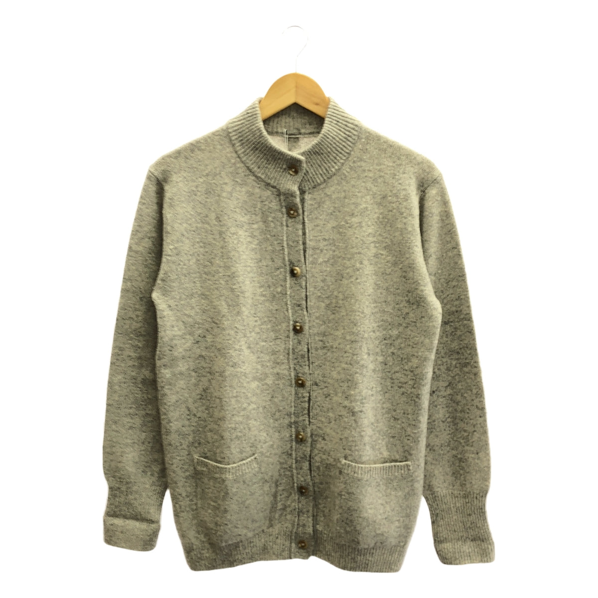 MARGARET HOWELL / マーガレットハウエル | ウール カシミヤ混 ハイネック カーディガン | F | グレー | レディース