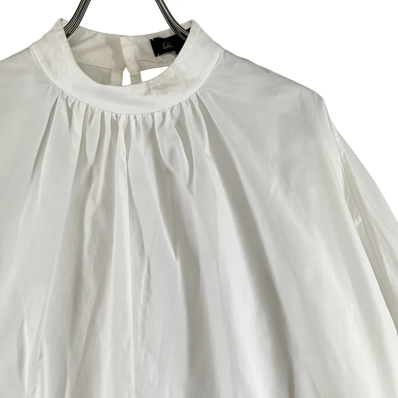 Drawer / ドゥロワー | コットン ギャザー スタンドカラー プルオーバーブラウス | 36 | レディース