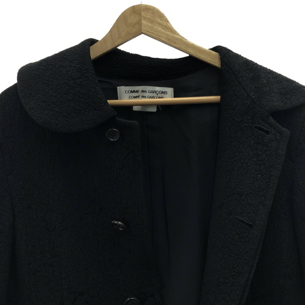 COMME des GARCONS COMME des GARCONS / Comme des | 2008秋冬 / AD2008 |花卉圖案圓領花卉提花大衣 | SS |黑色|女性的