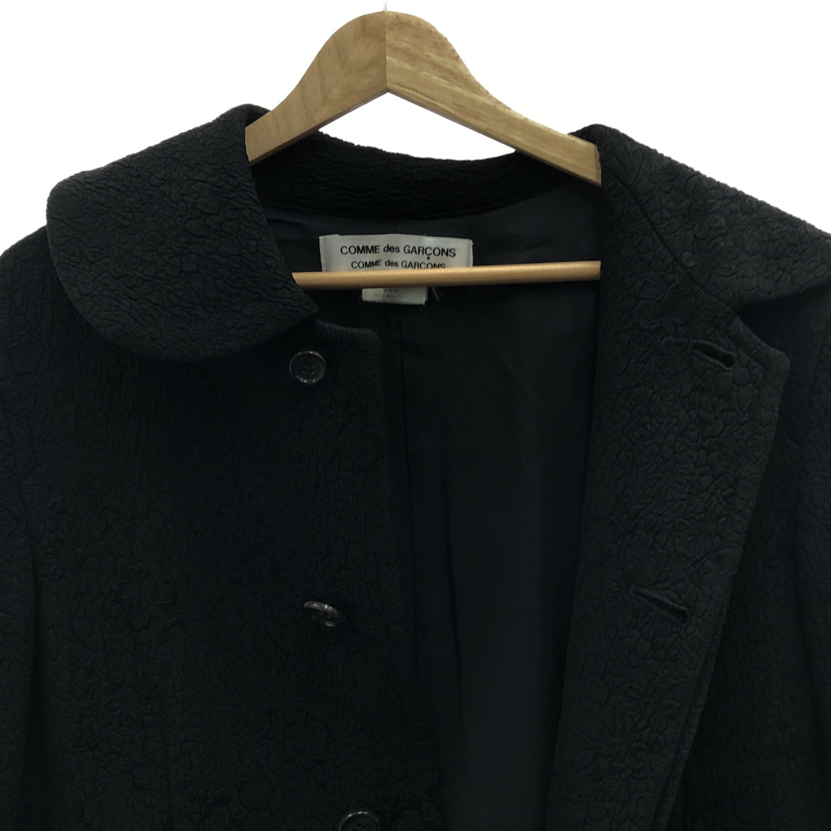 COMME des GARCONS COMME des GARCONS / コムコム | 2008AW / AD2008 | 丸襟 フローラル ジャガード コート 花柄 | SS | ブラック | レディース