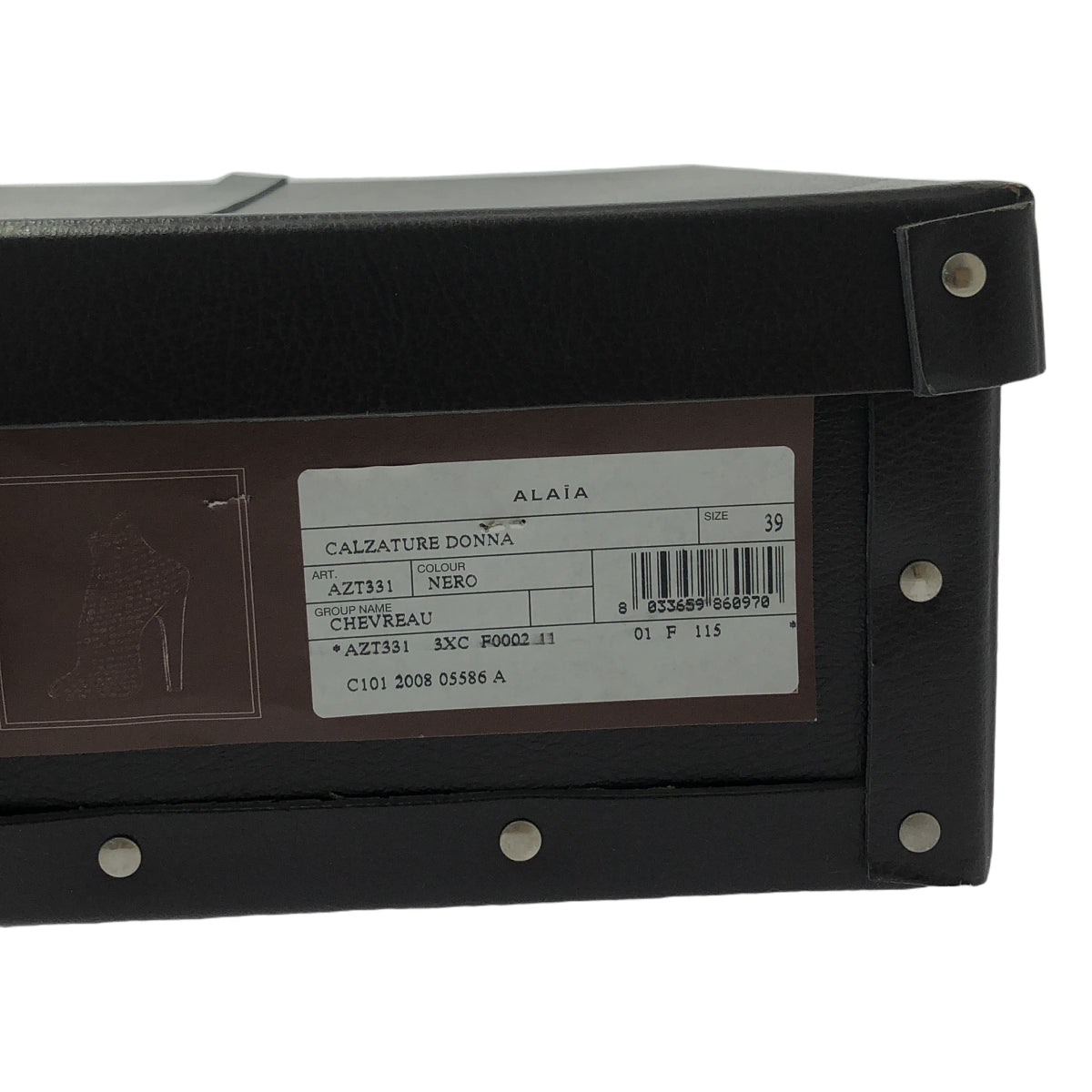 ALAIA / アライア | eyelet  boots / アイレット パンチング レザー ヒール ブーツ | 39 | ブラック/シルバー | レディース