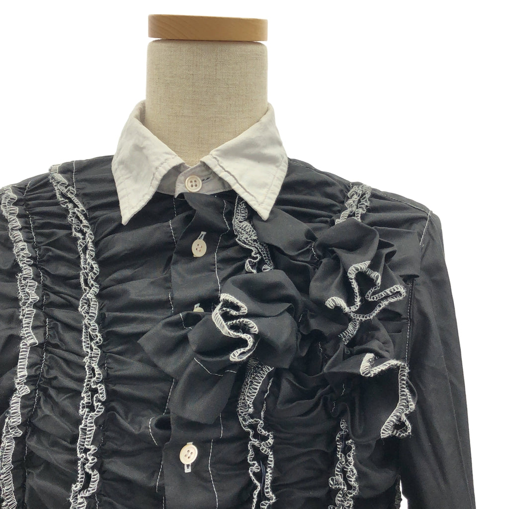 tricot COMME des GARCONS / Tricom De Galson | 2015SS | 폴리 에스테르 제품 염색 바이 컬러 변형 프릴 장식 셔츠 블라우스 | S |