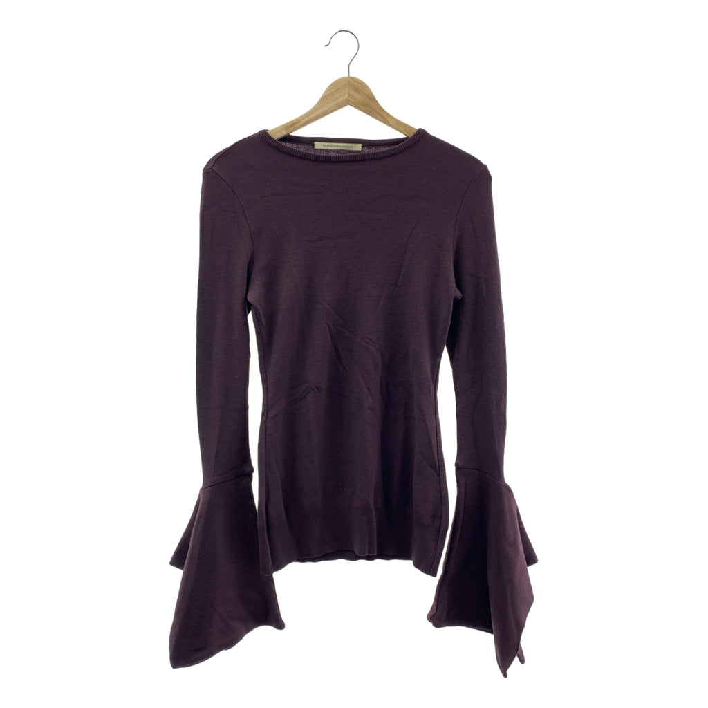 HARUNOBUMURA​​TA | 垂墜袖口光滑針織上衣 / 寬袖長針織毛衣 | 尺寸 36 | 女款