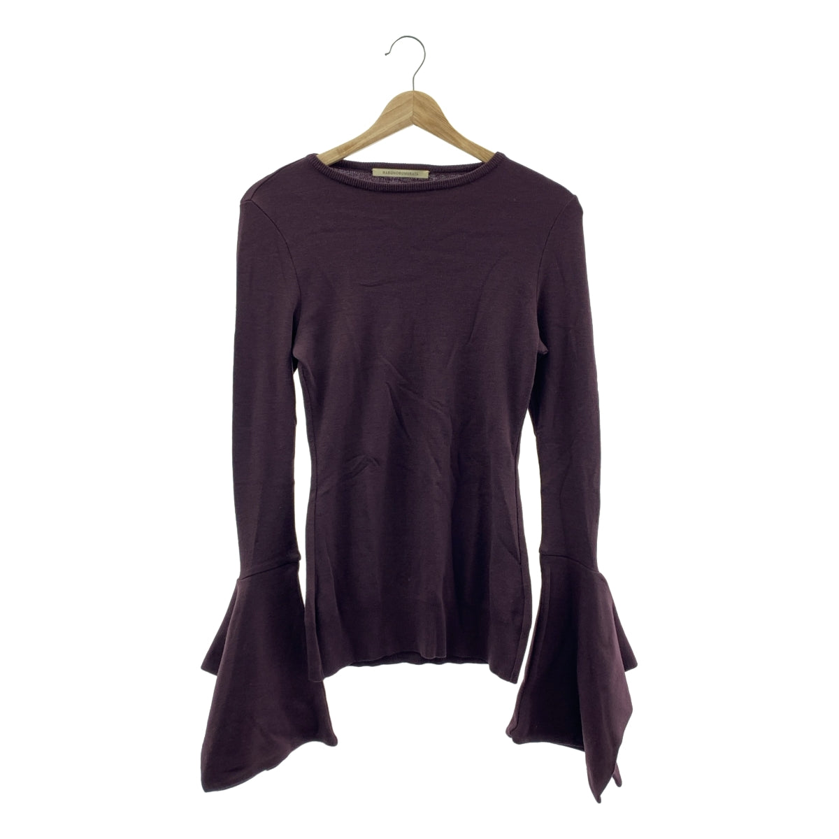 HARUNOBUMURA​​TA | 垂墜袖口光滑針織上衣 / 寬袖長針織毛衣 | 尺寸 36 | 女款