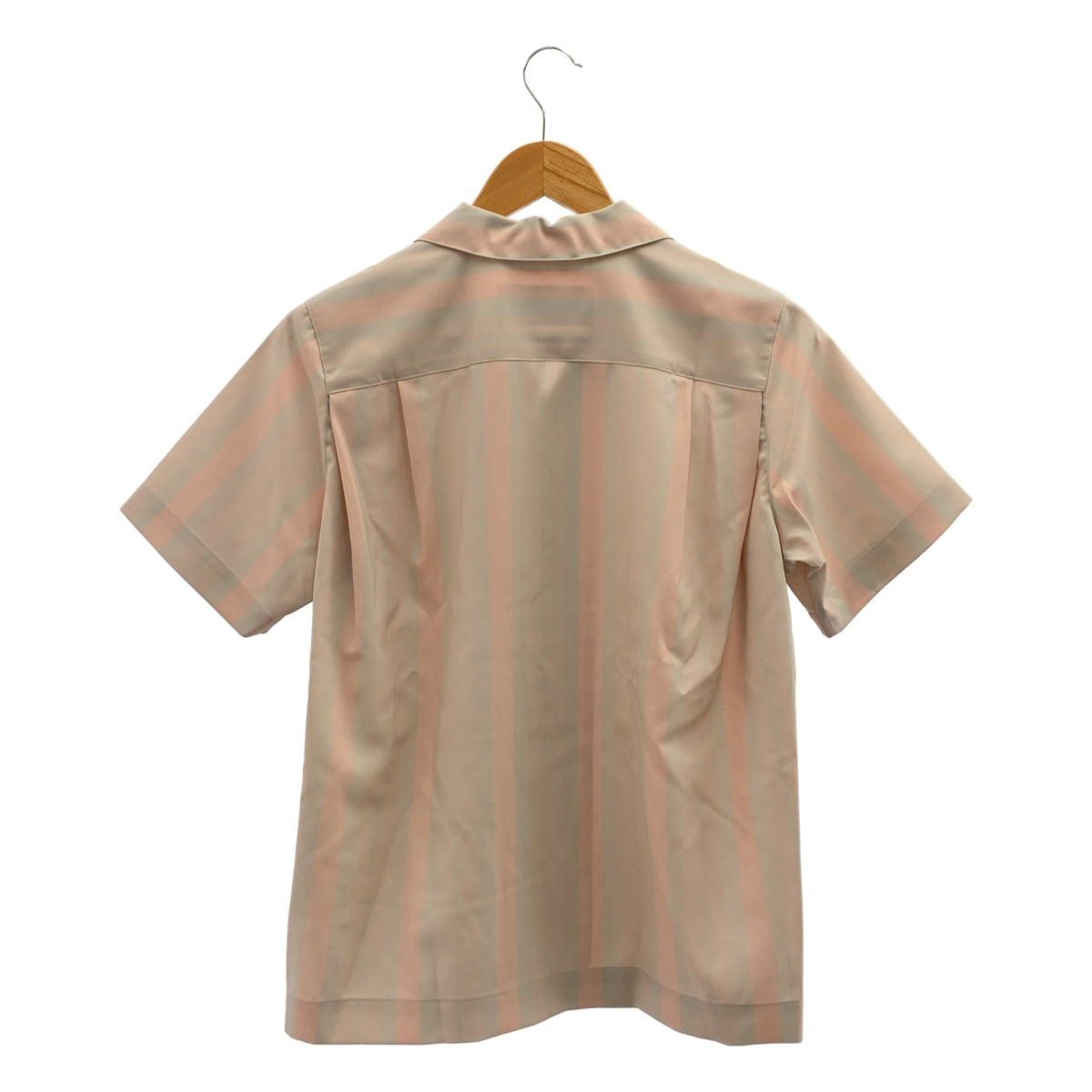 OVERCOAT / オーバーコート | ウール ストライプ オープンカラーシャツ | 00 |