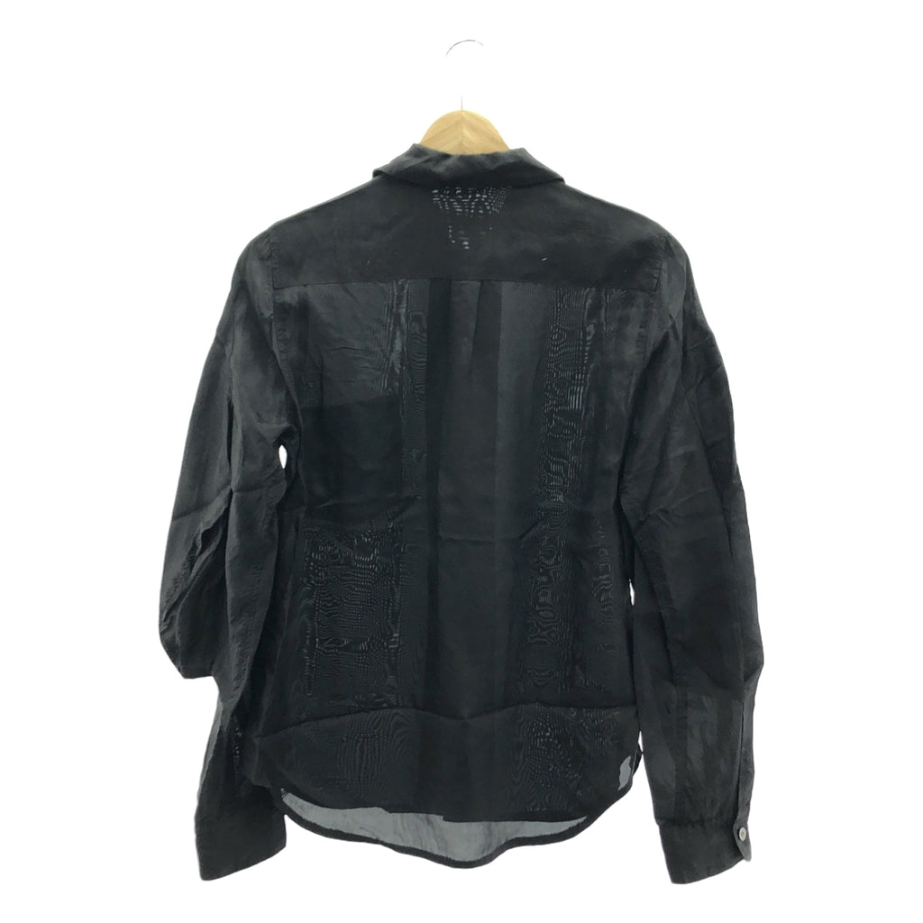 COMME des GARCONS / 컴데 갤슨 | 2014AW | 라운드 컬러 더블 슬리브 셔츠 | XS | 블랙 | 여성