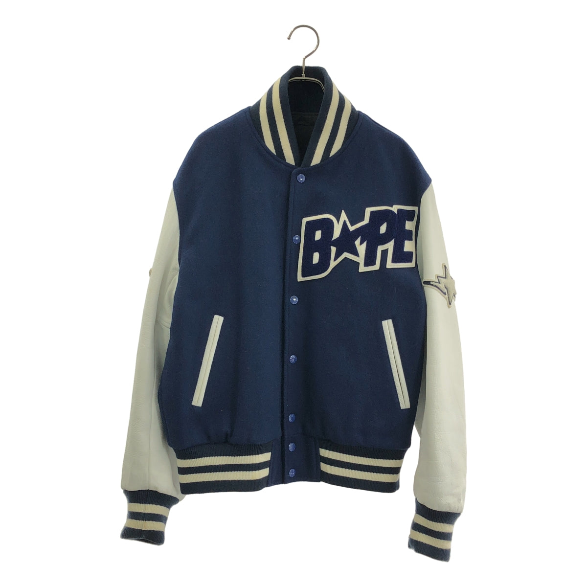 A BATHING APE / アベイシングエイプ | leather varsity jacket レザー