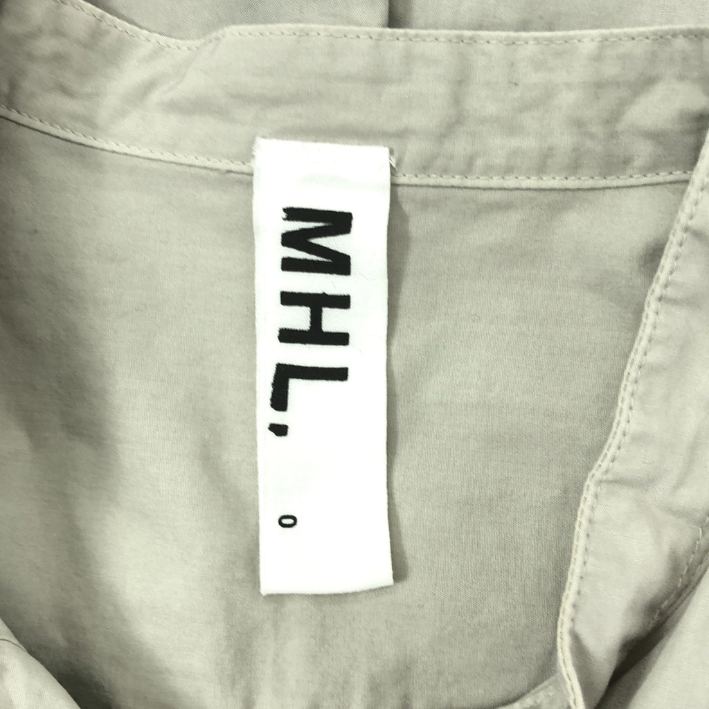 MHL. / エムエイチエルマーガレットハウエル | 2023SS | COMPACT COTTON POLIN バンドカラー ブラウス シャツ | 0 | グレー系 | レディース