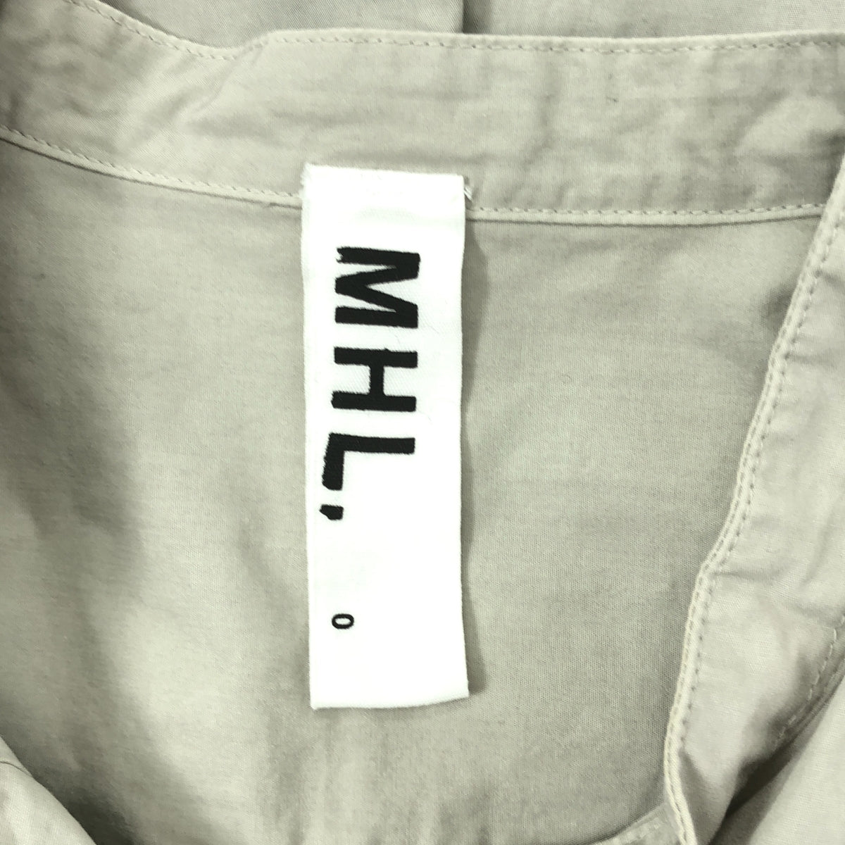 MHL. / エムエイチエルマーガレットハウエル | 2023SS | COMPACT COTTON POLIN バンドカラー ブラウス シャツ | 0 | グレー系 | レディース