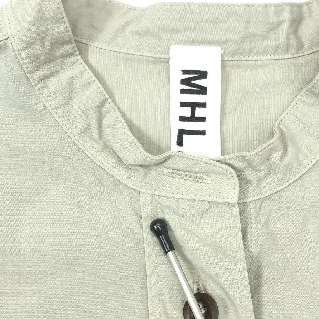 MHL. / エムエイチエルマーガレットハウエル | 2023SS | COMPACT COTTON POLIN バンドカラー ブラウス シャツ | 0 | グレー系 | レディース
