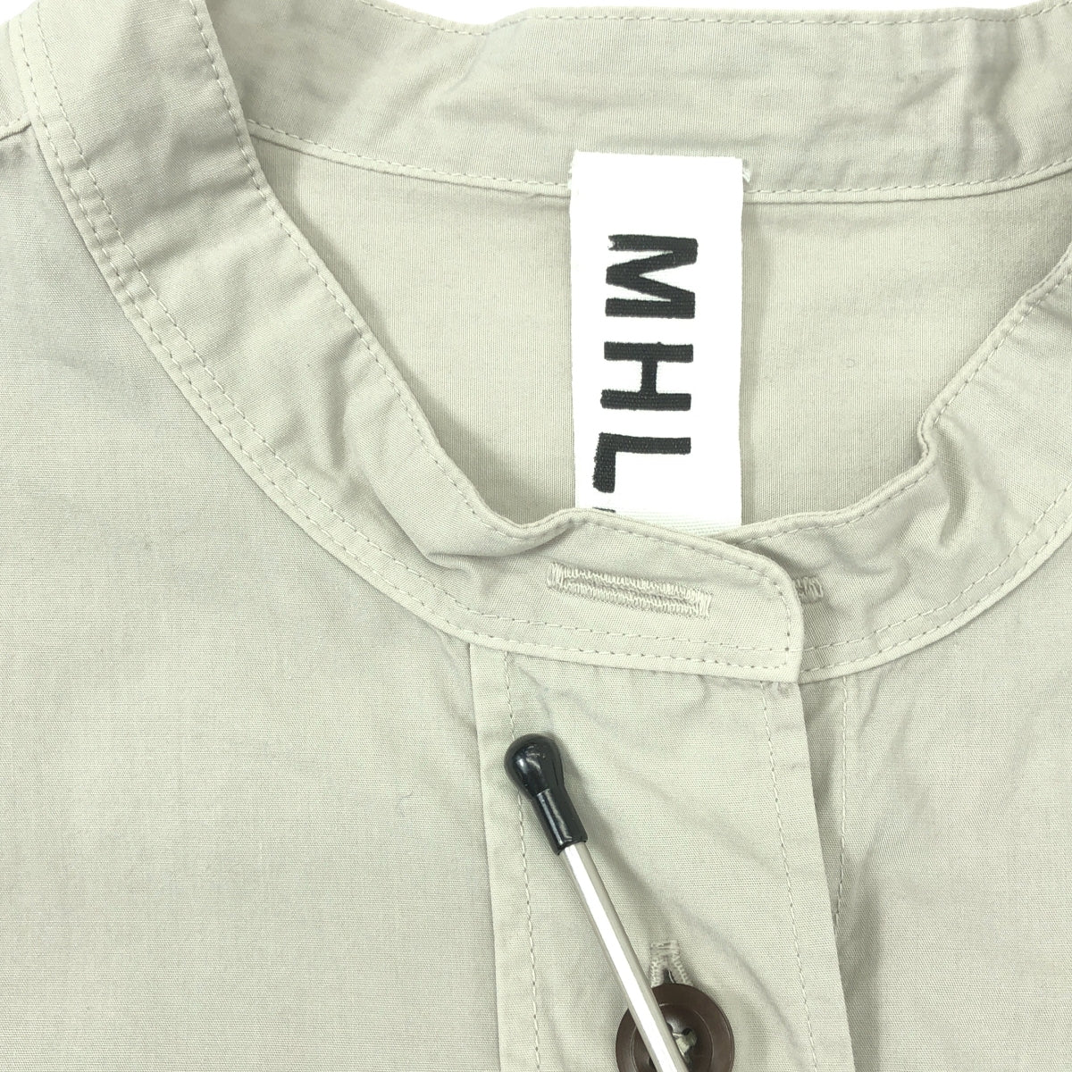 MHL. / エムエイチエルマーガレットハウエル | 2023SS | COMPACT COTTON POLIN バンドカラー ブラウス シャツ | 0 | グレー系 | レディース