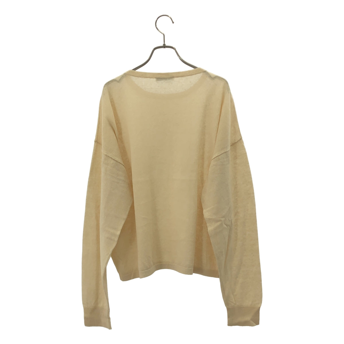 LEMAIRE / 르메르 | 2023SS | BOXY SWEATER 코튼 린넨 하이게이지 크루넥 니트 | M | 아이보리 | 남성