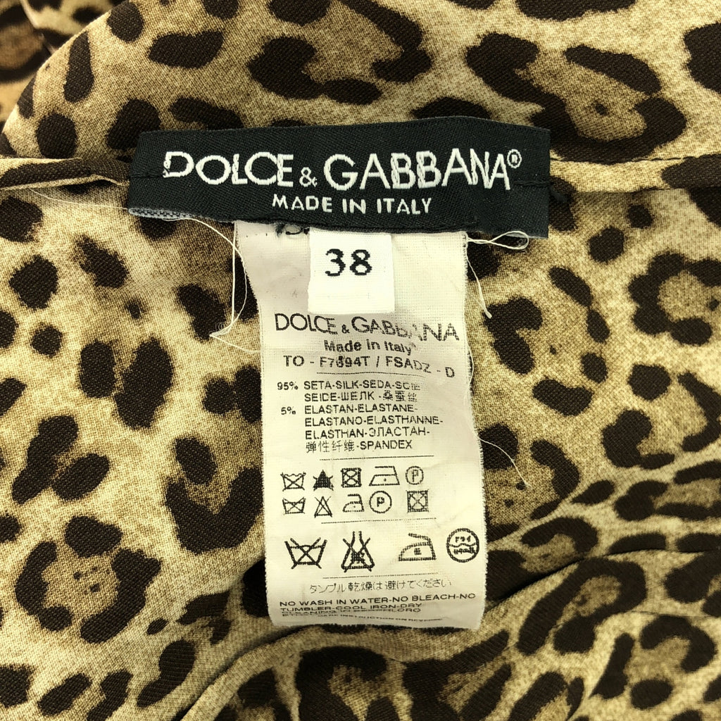 DOLCE &amp; GABBANA / 돌체 &amp; 가바나 돌가바 | 레오파드 풀오버 셔츠 블라우스 | 38 | 브라운 | 여성