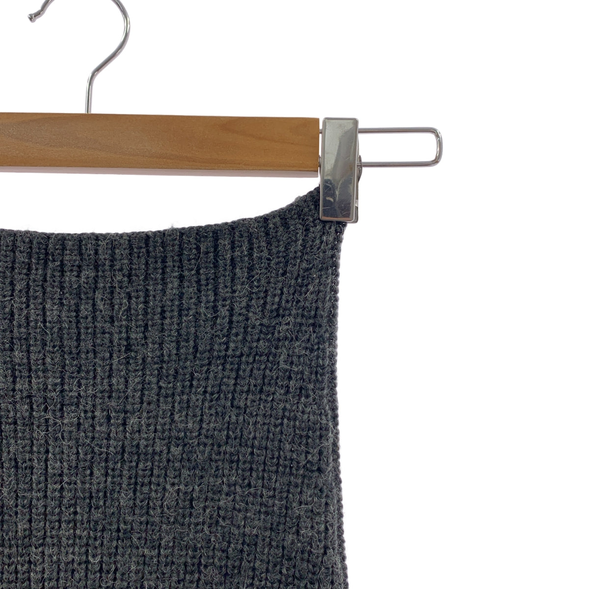 GOOD GRIEF / 굿 그리프 | 알파카 울 모헤야 사이드 지퍼 슬릿 니트 스커트 | F | 여성