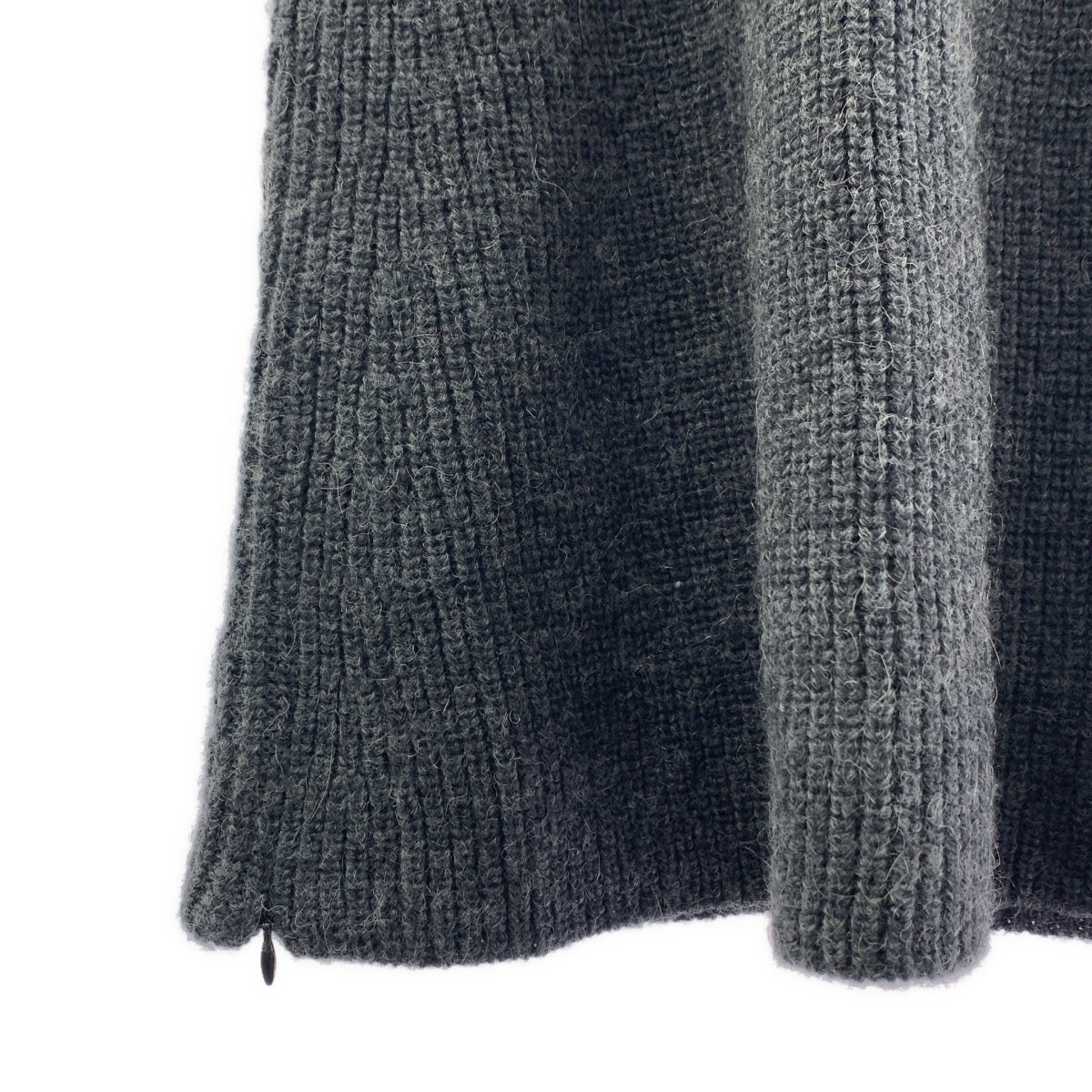 GOOD GRIEF / 굿 그리프 | 알파카 울 모헤야 사이드 지퍼 슬릿 니트 스커트 | F | 여성