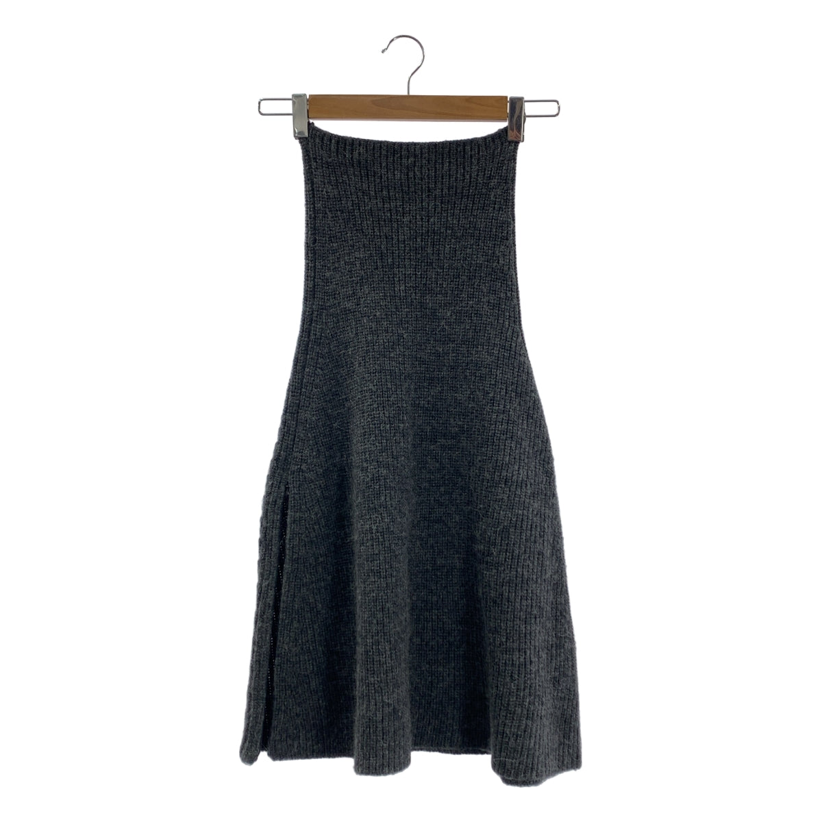 GOOD GRIEF / 굿 그리프 | 알파카 울 모헤야 사이드 지퍼 슬릿 니트 스커트 | F | 여성