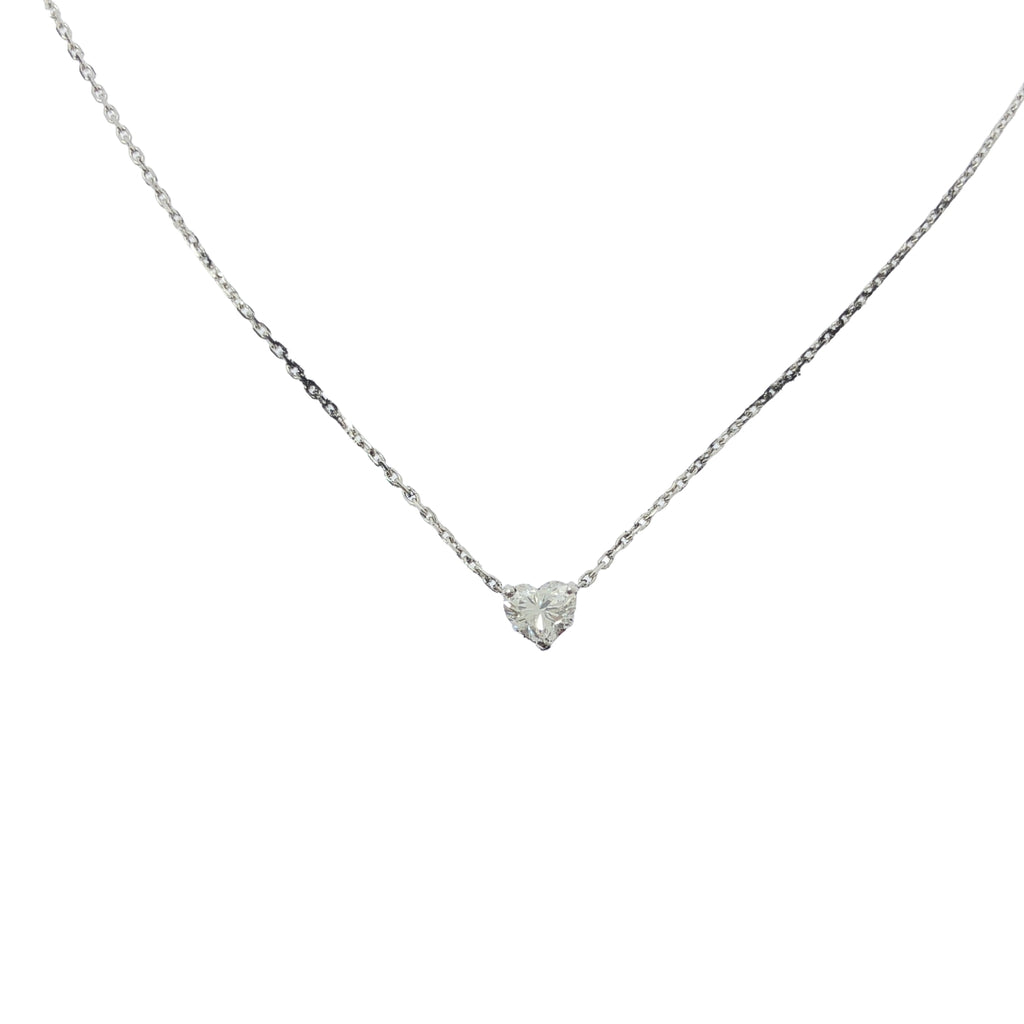 DE BEERS / 데비아스 | 0.41ct 하트 모양 다이아몬드 K18 화이트 골드 목걸이 |