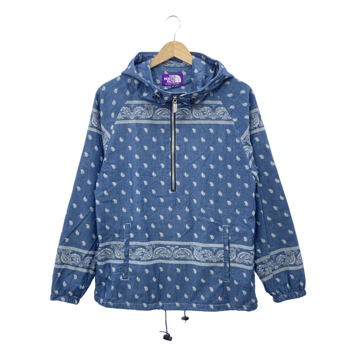 THE NORTH FACE PURPLE LABEL / ザノースフェイスパープルレーベル | NP2602N / COOLMAX Indigo Print Anorak ペイズリー柄 アノラック パーカー | S | ブルー/ホワイト | メンズ