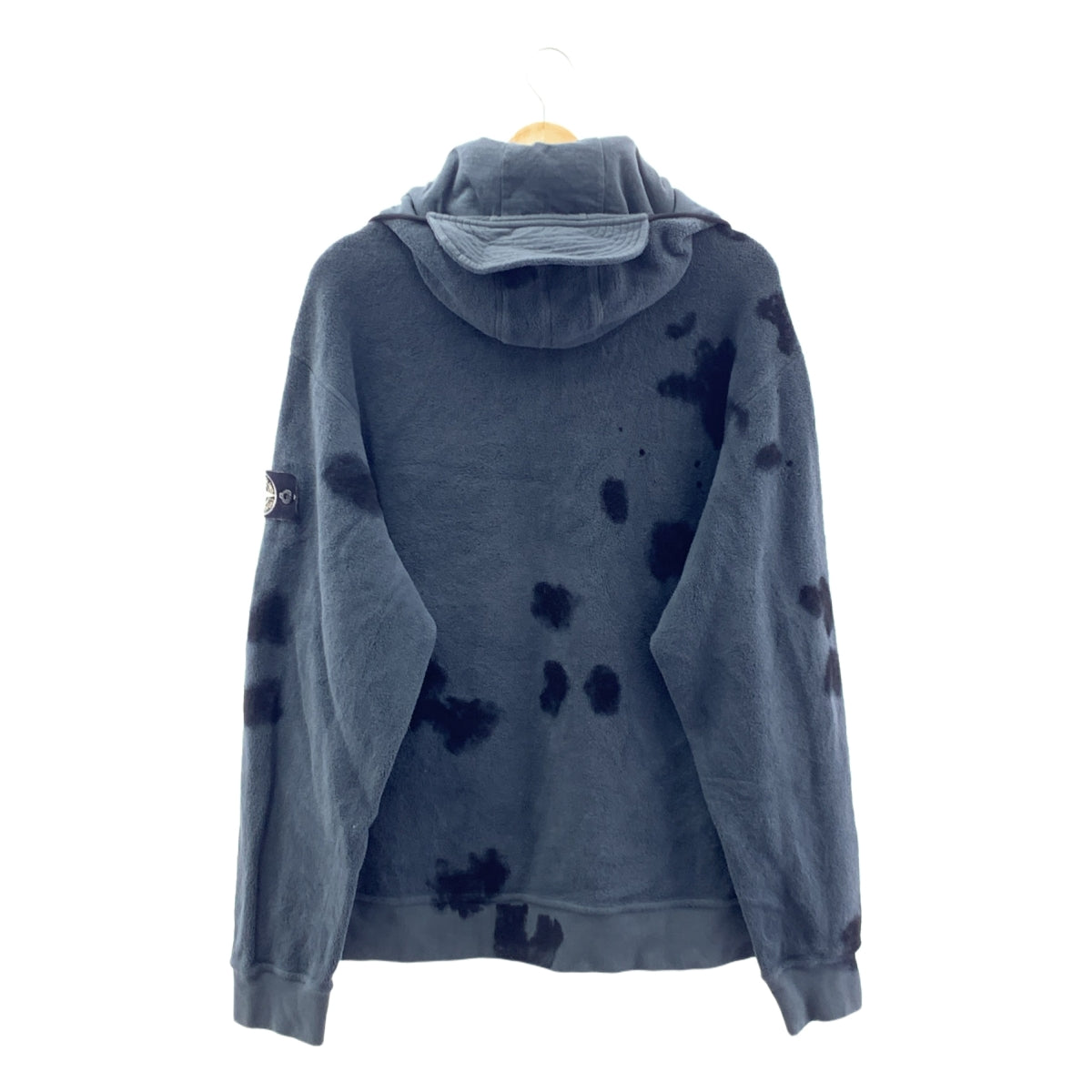 STONE ISLAND / ストーンアイランド | Hand Colouring Garment Dyed Cotton Pile Jacket / ガーメントダイ フーデッド ジャケット | S | ブルーグレー/ブラック | メンズ