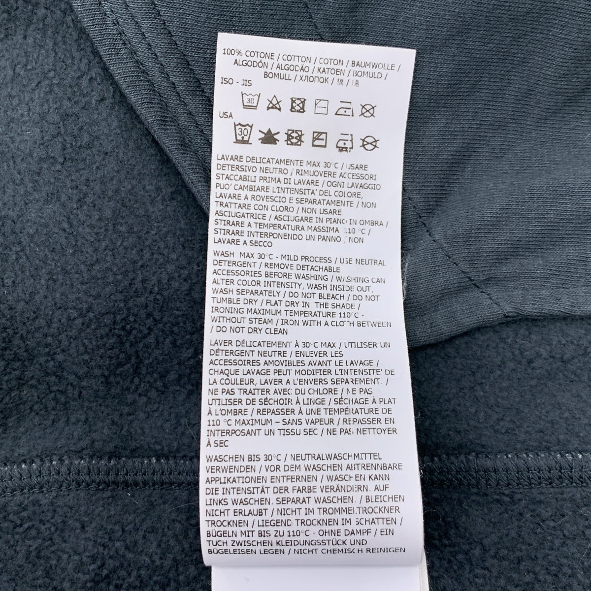 STONE ISLAND / ストーンアイランド | Hand Colouring Garment Dyed Cotton Pile Jacket / ガーメントダイ フーデッド ジャケット | S | ブルーグレー/ブラック | メンズ