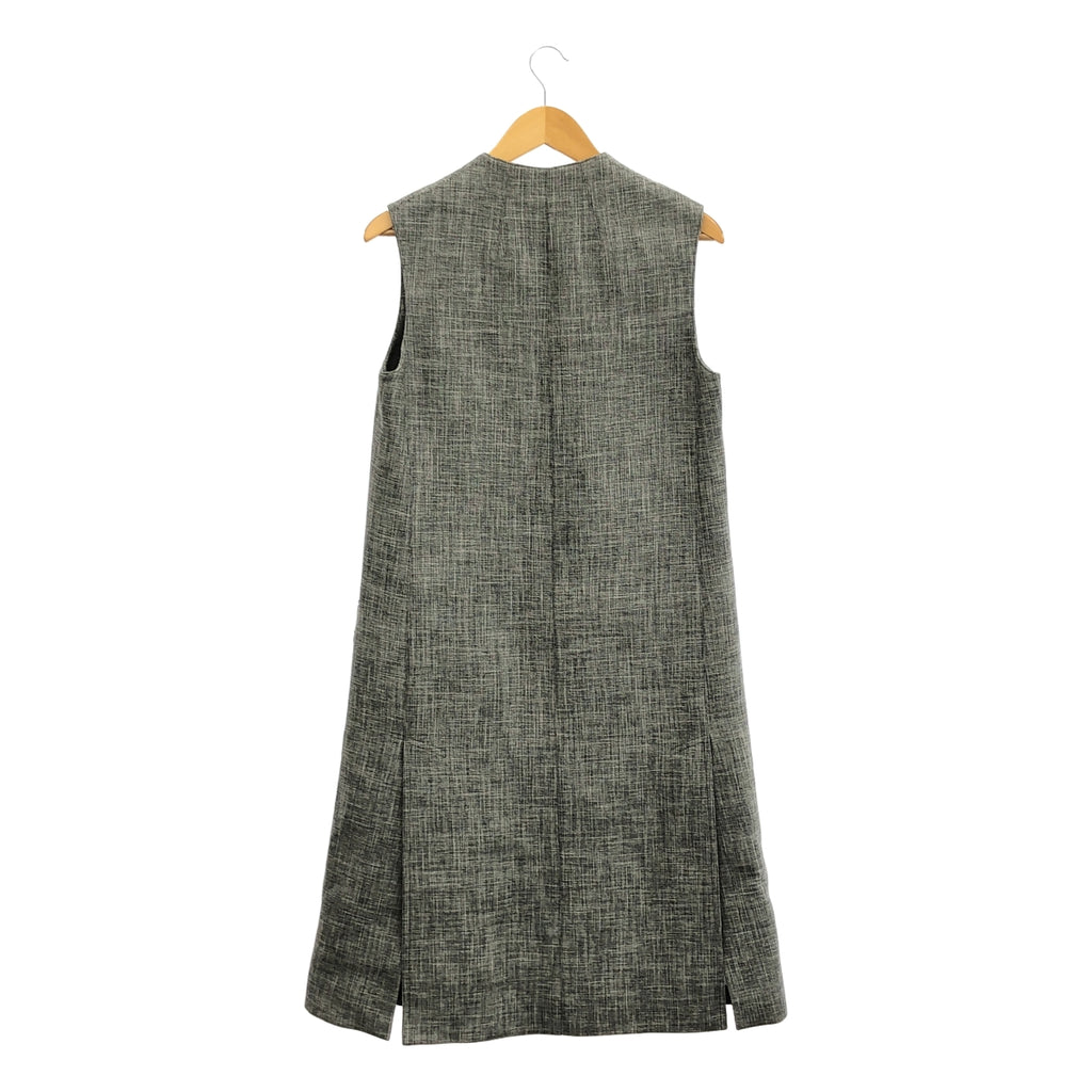 【美品】  Peter Do / ピーター ドゥ | 2020AW | コットン ウール Vネック ノースリーブ ワンピース | 36 | グレー | レディース