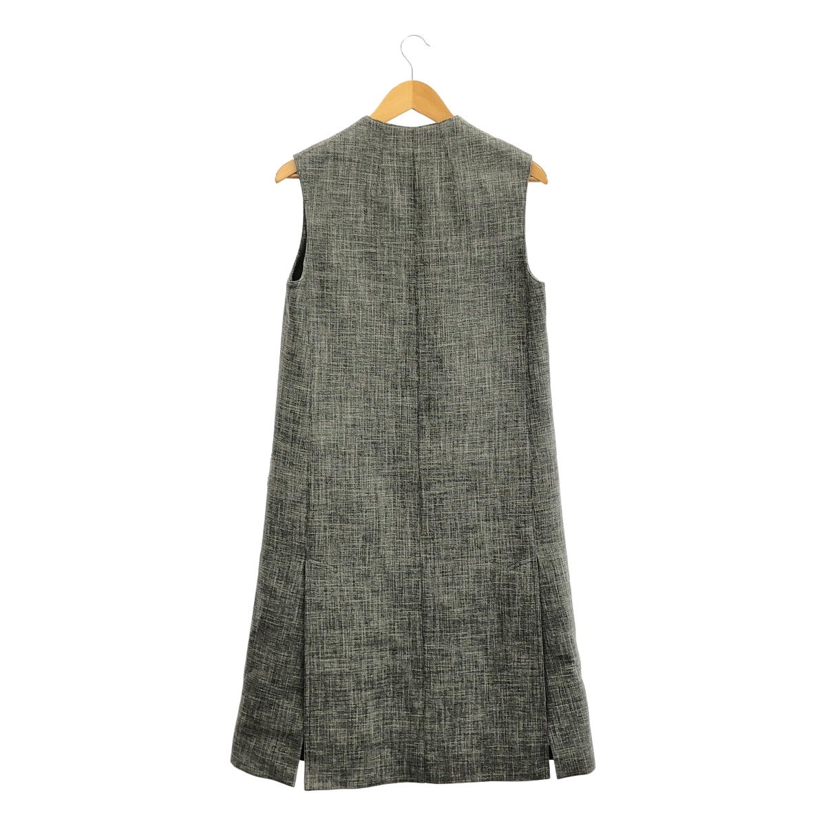 【美品】  Peter Do / ピーター ドゥ | 2020AW | コットン ウール Vネック ノースリーブ ワンピース | 36 | グレー | レディース