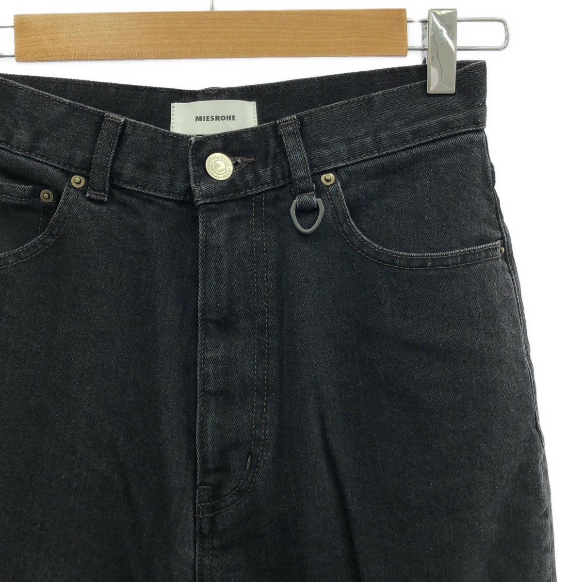 【新品】  MIESROHE / ミースロエ | ストレート デニムパンツ | 1 | ブラック | レディース