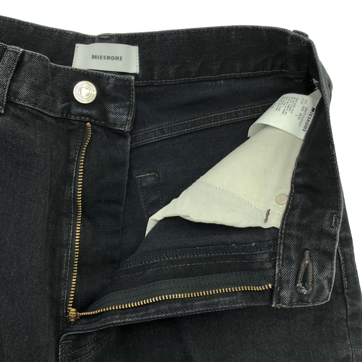 【新品】  MIESROHE / ミースロエ | ストレート デニムパンツ | 1 | ブラック | レディース