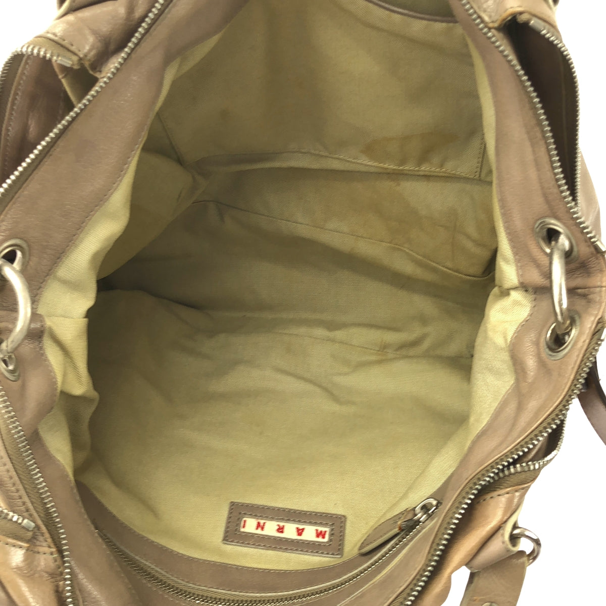 MARNI / マルニ | 2Way レザー バルーン トート ショルダーバッグ | グレー | レディース